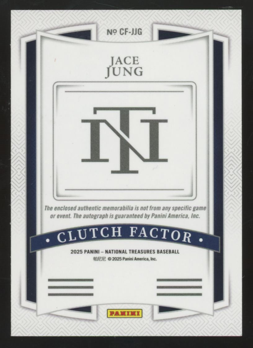 2025 National Treasures Jace Jung RC Emerald Clutch Factor Patch Auto RPA /5
