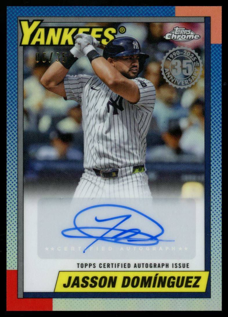 2025 Topps Chrome Update Jasson Dominguez 1990 Auto /35 #90CUA-JD