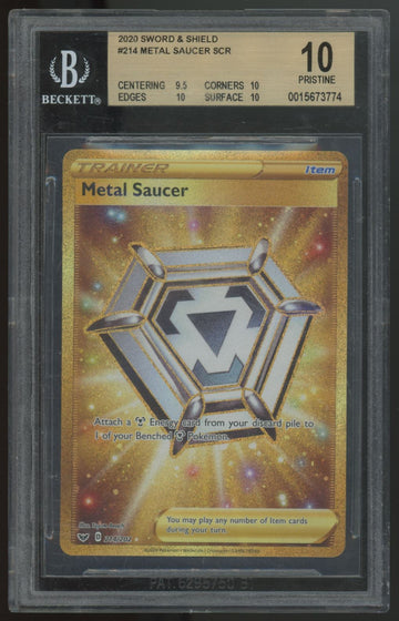 2020 Pokemon Metal Saucer Sword & Shield Secret Rare #214 BGS 10