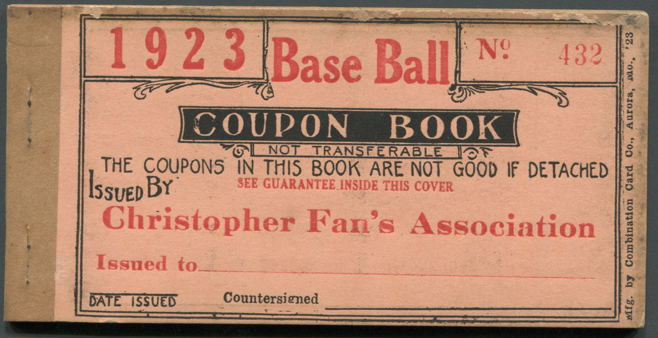 1923 Baseball Coupon Book