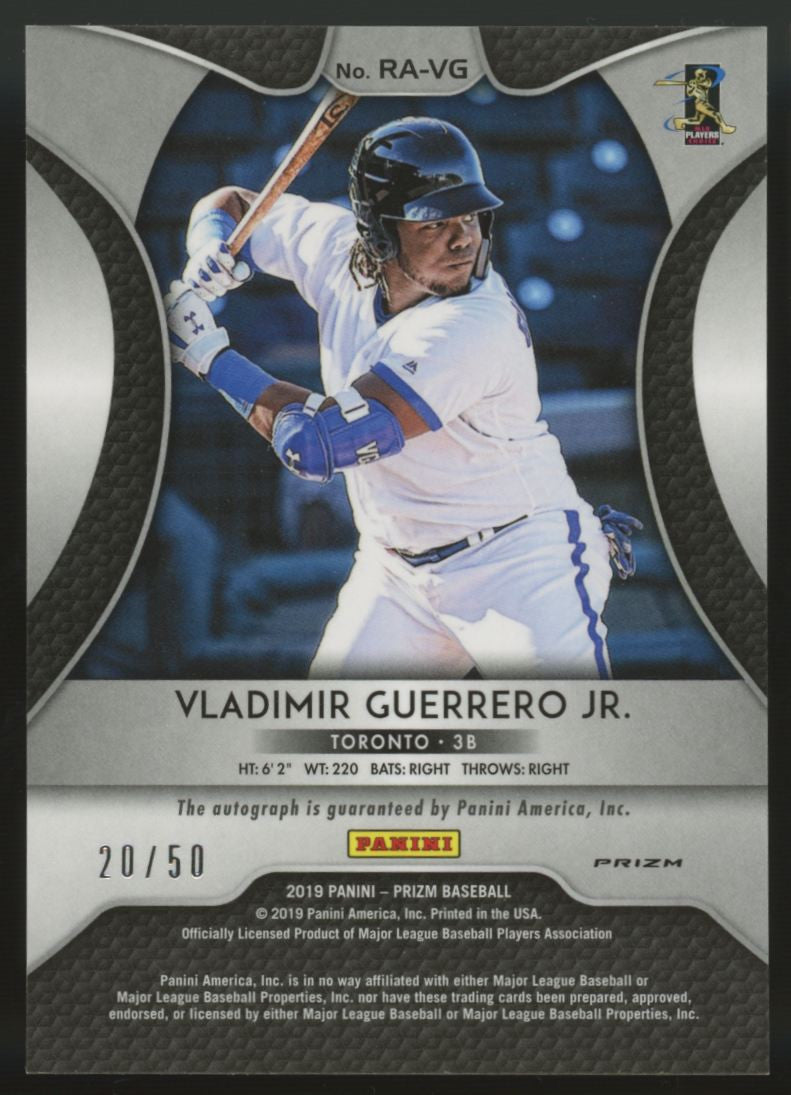 2019 Prizm Vladimir Guerrero Jr. RC Auto Red White & Blue Prizm /50 #RA-VG