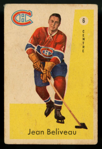 1959-60 Parkhurst Jean Beliveau #6 Poor