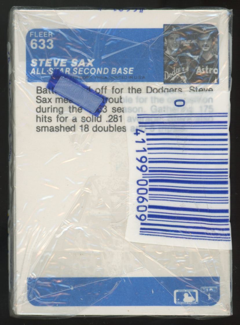 1984 Fleer Baseball Cello Pack Boggs Top