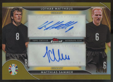 2023 Topps Finest UEFA Euro Lothar Matthaus Matthias Sammer Dual Auto Gold /50