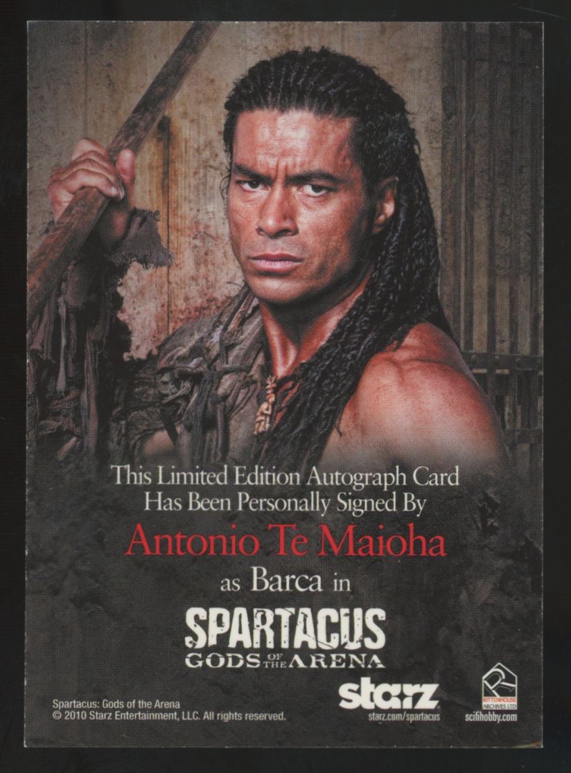 2010 Rittenhouse Spartacus Gods Of The Arena Barca / Antonio Te Maioha Auto