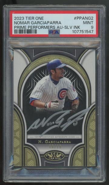2023 Topps Tier One Nomar Garciaparra Prime Performers Silver Ink Auto /10 PSA 9