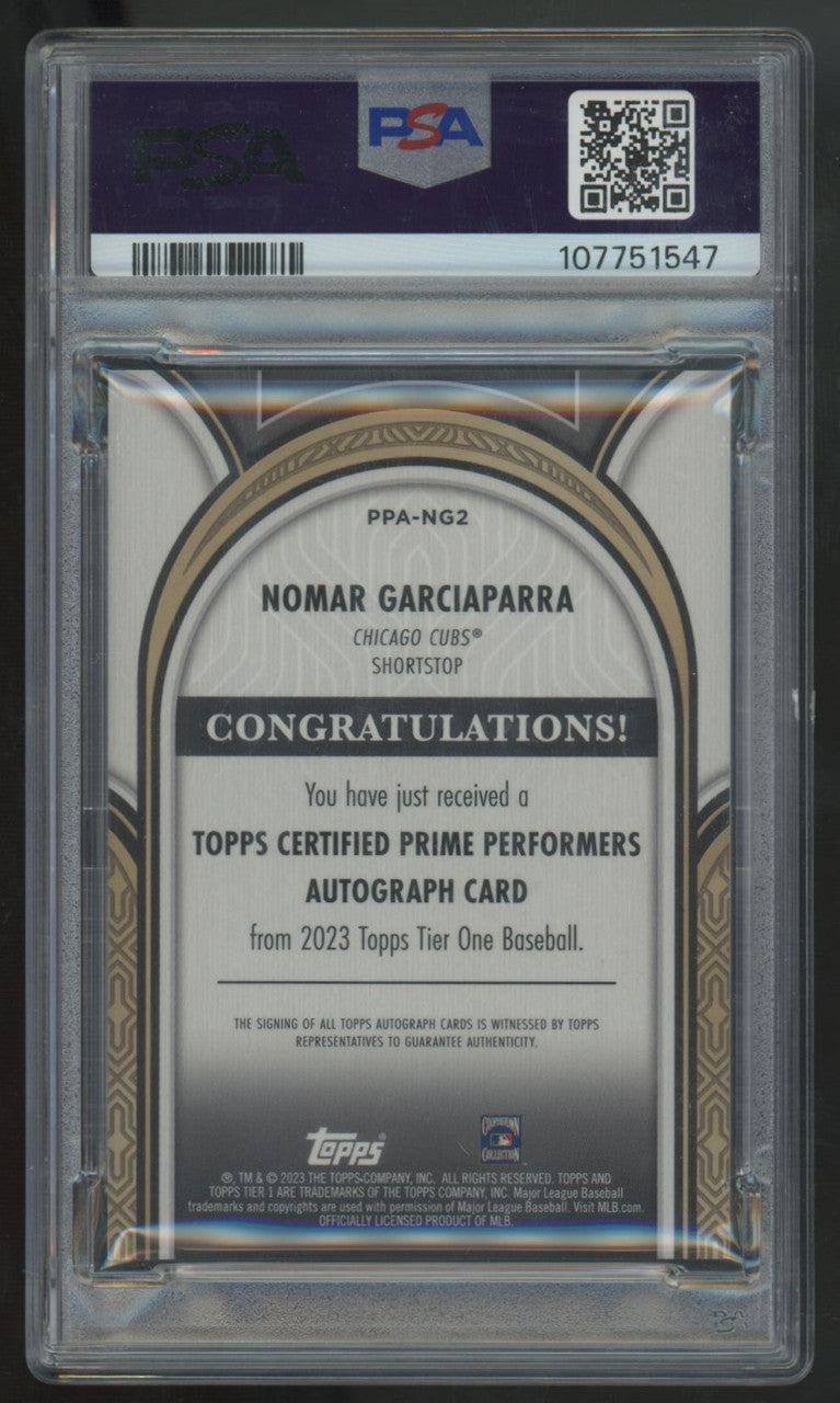 2023 Topps Tier One Nomar Garciaparra Prime Performers Silver Ink Auto /10 PSA 9
