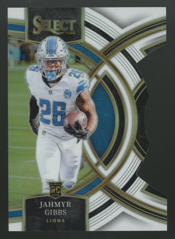 2023 Panini Select Jahmyr Gibbs RC Premier White Prizm Die-Cut /199 #198