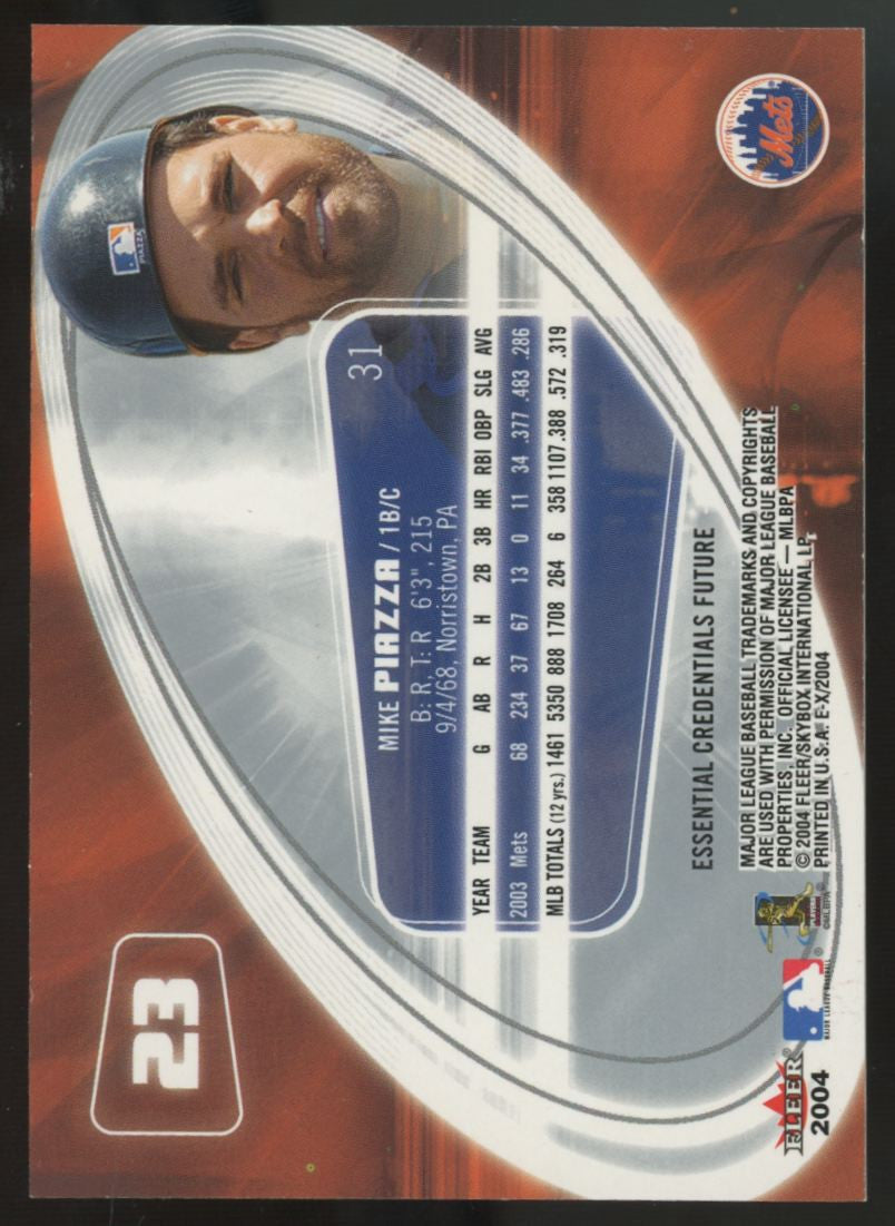 2004 Fleer E-X Mike Piazza Essential Credentials Future #23