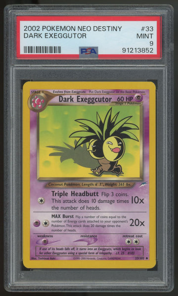 2002 Pokemon Dark Exeggutor Neo Destiny #33 PSA 9
