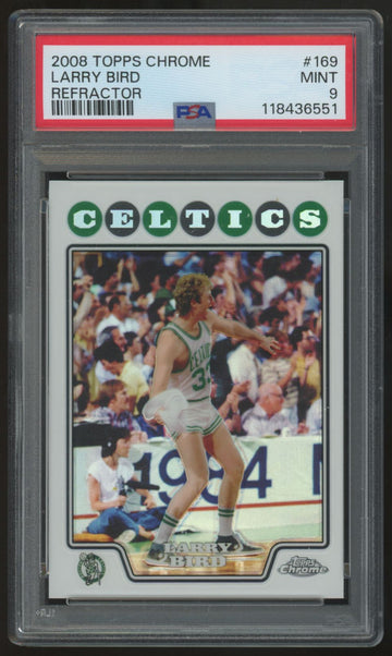 2008-09 Topps Chrome Larry Bird Refractor #169 PSA 9