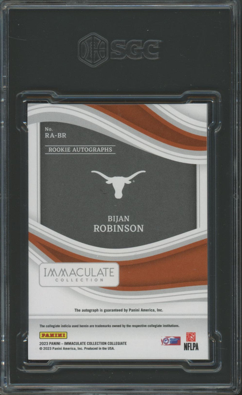 2023 Panini Immaculate Collegiate Bijan Robinson RC Rookie Auto /49 SGC 9.5 10