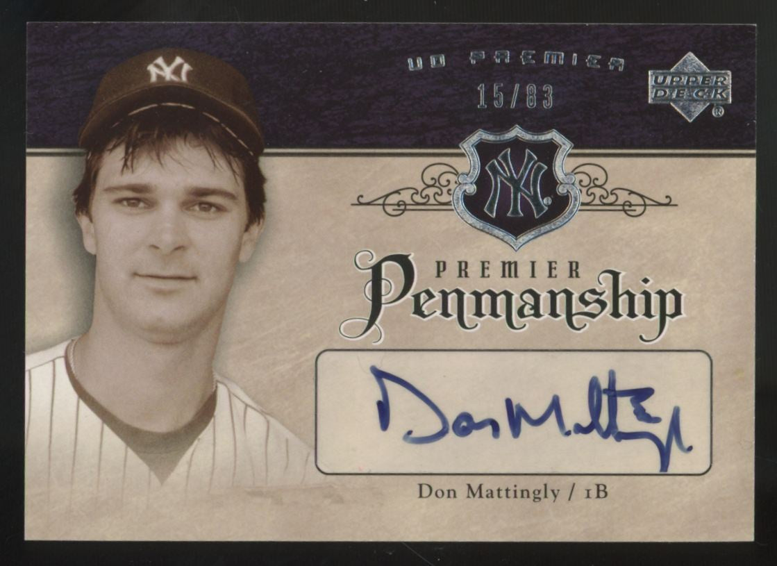 2007 Upper Deck Premier Don Mattingly Penmanship Auto /83 #PEN-DM2