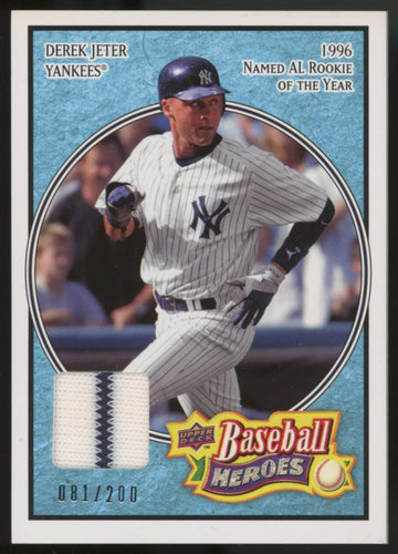 2008 UD Baseball Heroes Derek Jeter Jersey Patch /200 #114
