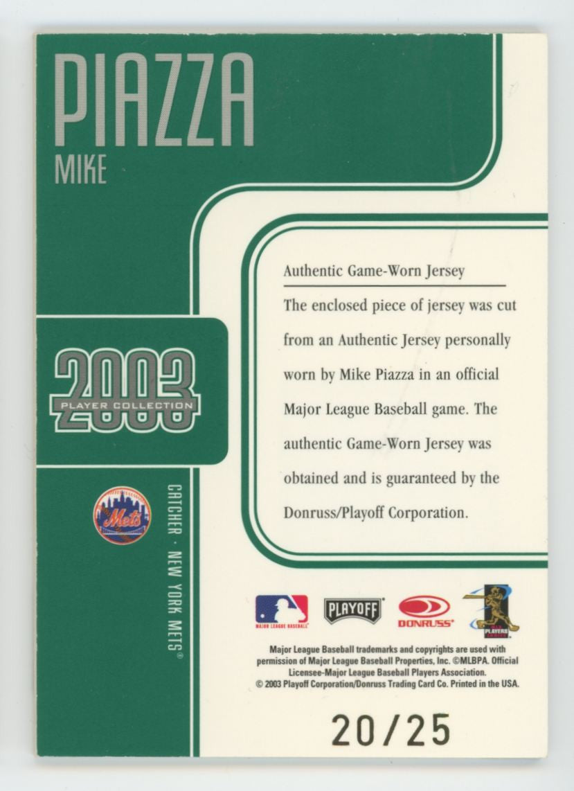 2003 Playoff Absolute Mike Piazza Player Collection Patch /25