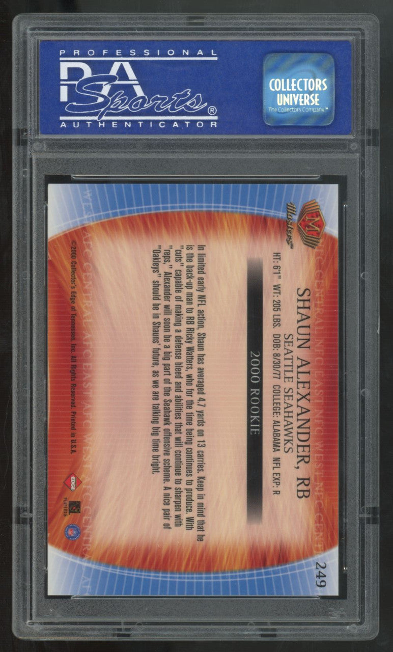2000 Collector's Edge Masters Shaun Alexander RC #249 PSA 10 *925