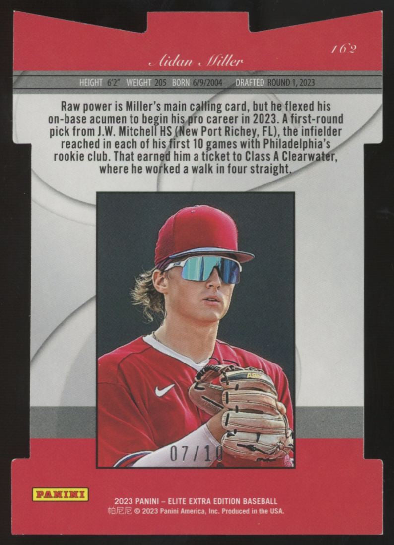 2023 Panini Elite Extra Edition Aidan Miller Prime Numbers Gold Die-Cut /10 #162