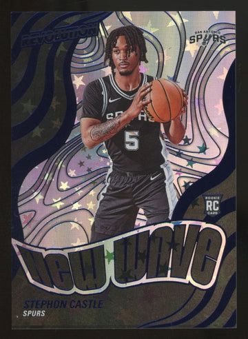 2024-25 Panini Revolution Stephon Castle RC New Wave Blue Astro /99 #18