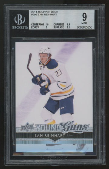 2014-15 Upper Deck Sam Reinhart RC Young Guns #206 BGS 9