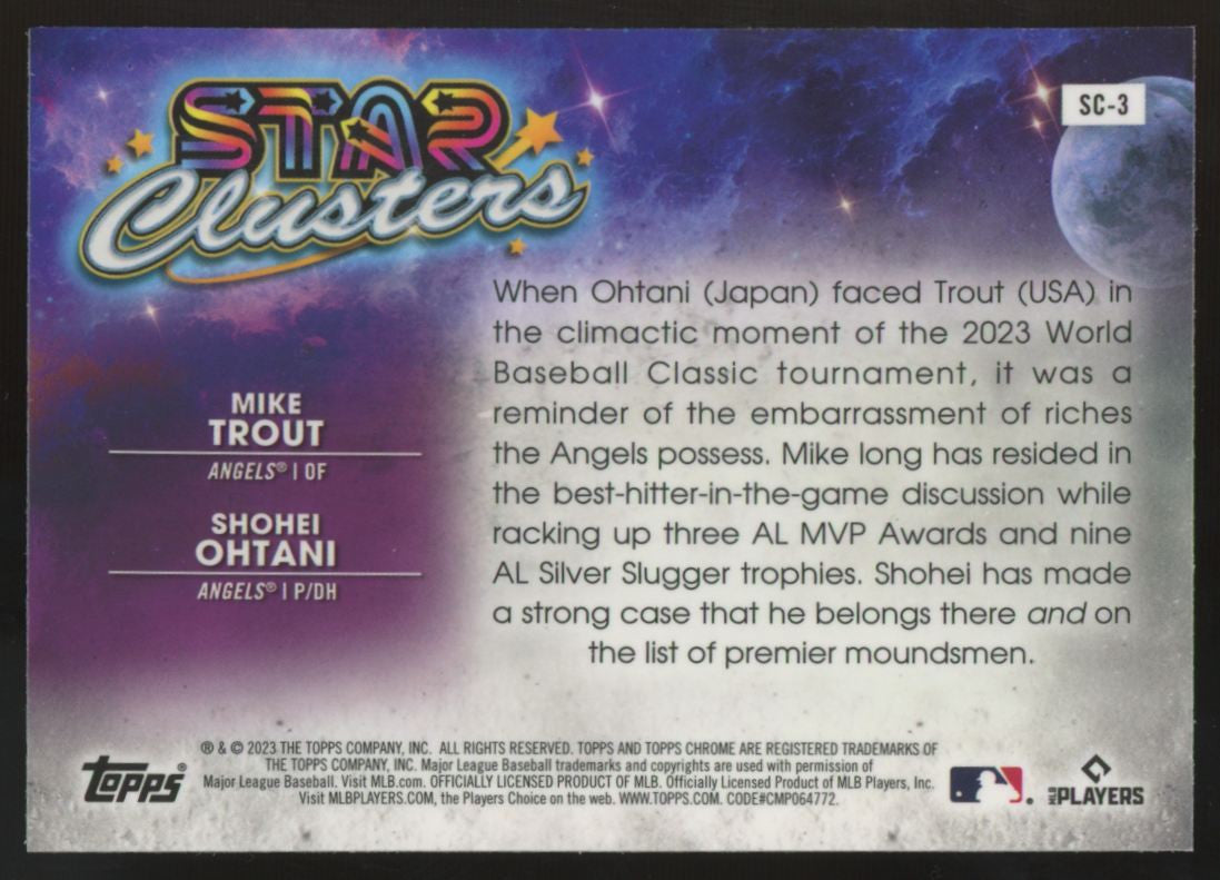 2023 Topps Cosmic Chrome Mike Trout/Shohei Ohtani Star Clusters #SC-3