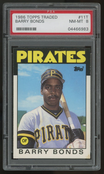 1986 Topps Traded Barry Bonds RC #11T PSA 8 *983