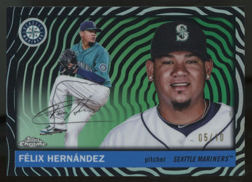 2025 Topps Chrome Platinum Anniversary Felix Hernandez Black Vibrations /10 #466