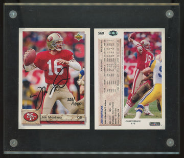 1992 Upper Deck Joe Montana 2 Card Signed Auto Hand Numbered /1000 #560 UDA