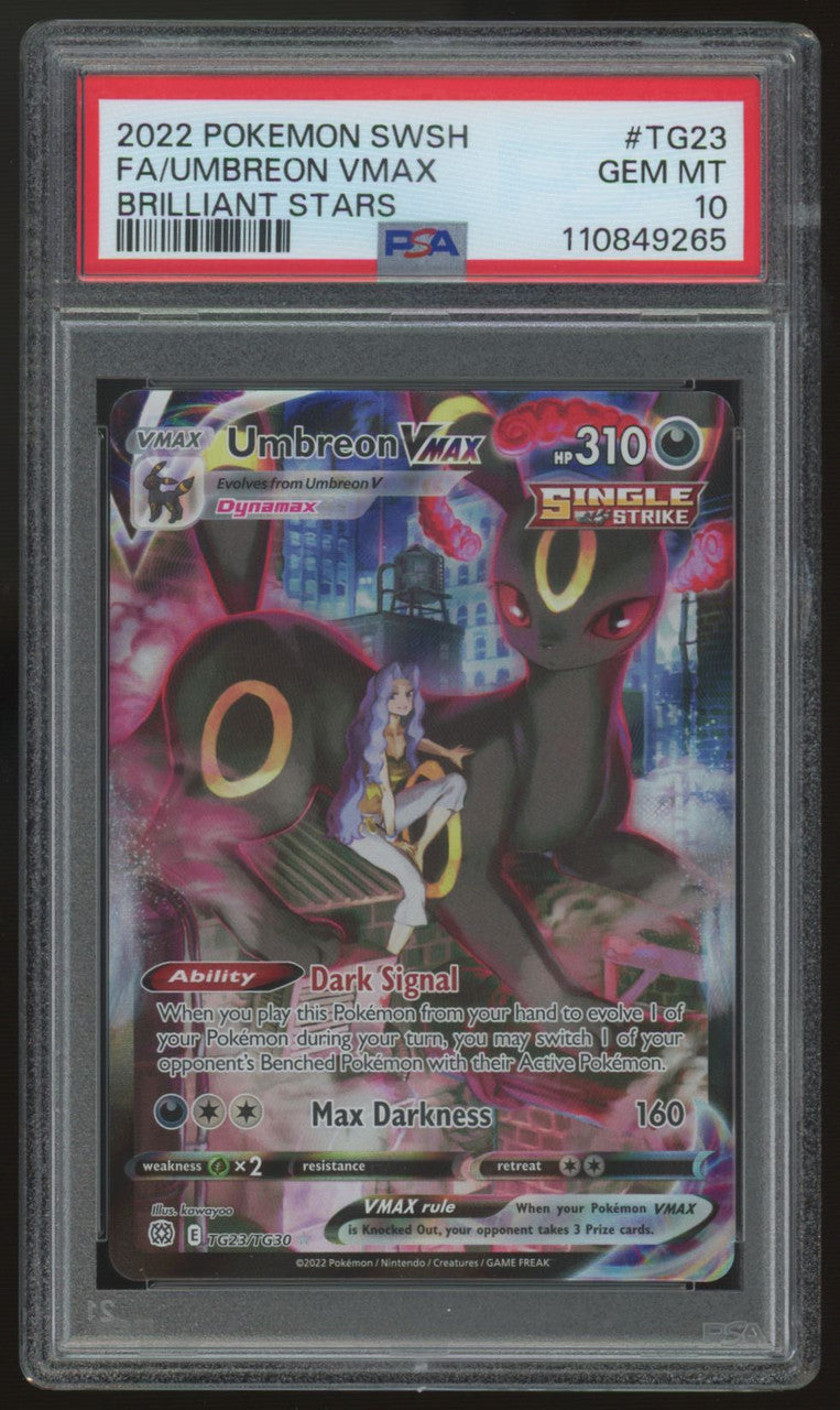 2022 Pokemon Umbreon VMAX Brilliant Stars Full Art #TG23 PSA 10