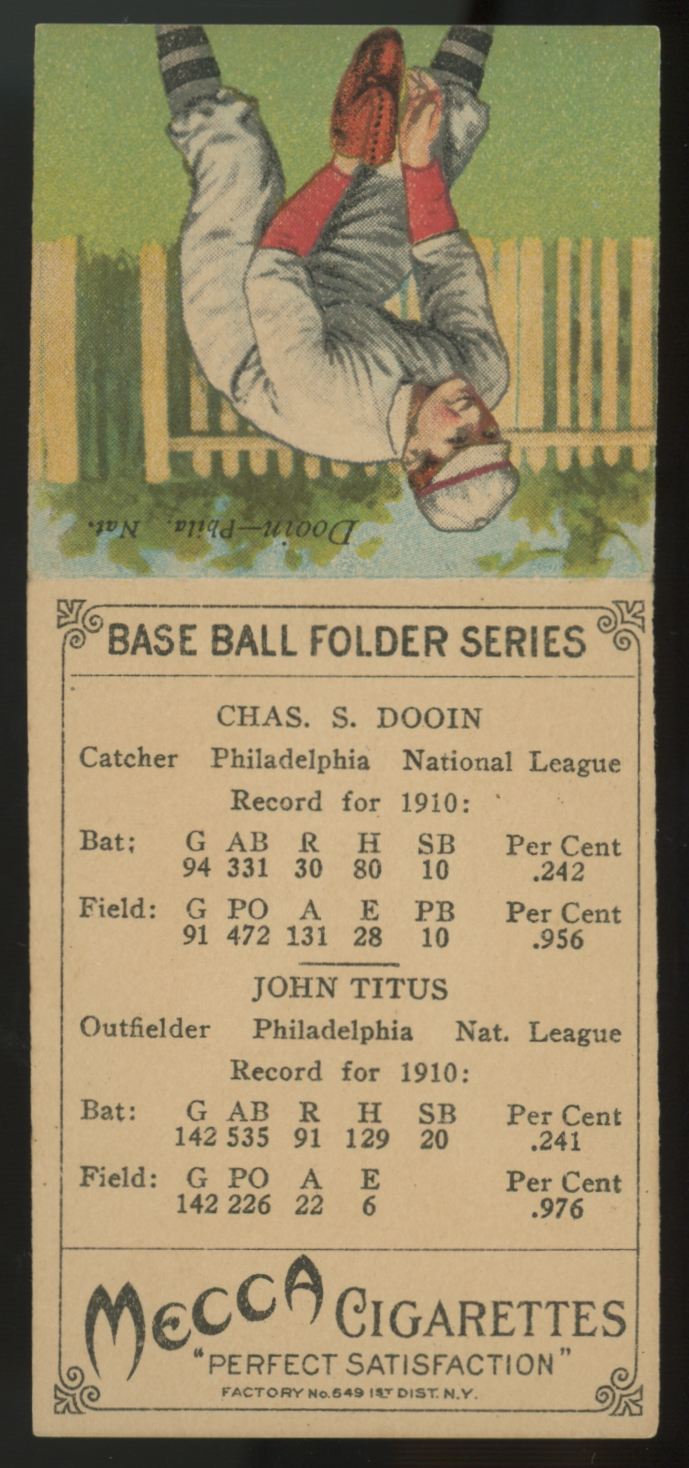 1911 T201 Mecca Double Folders John Titus/Charles Dooin EX