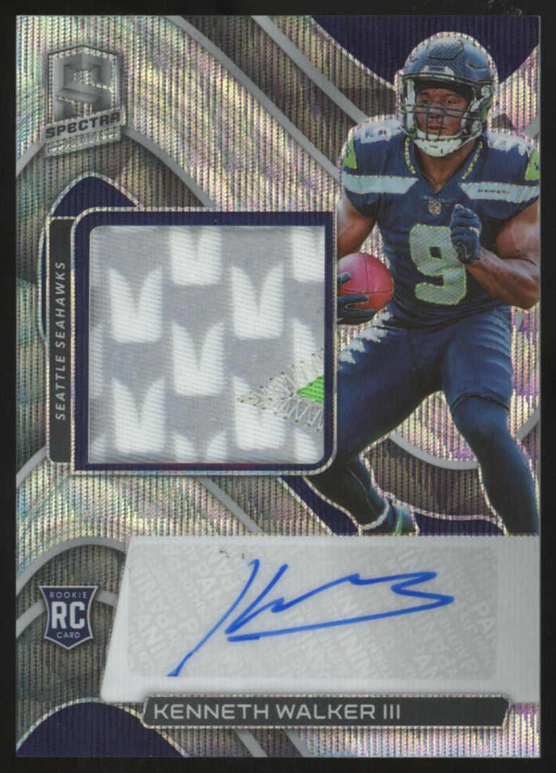 2022 Panini Spectra Kenneth Walker III RC Wave Patch Auto RPA /25 #214
