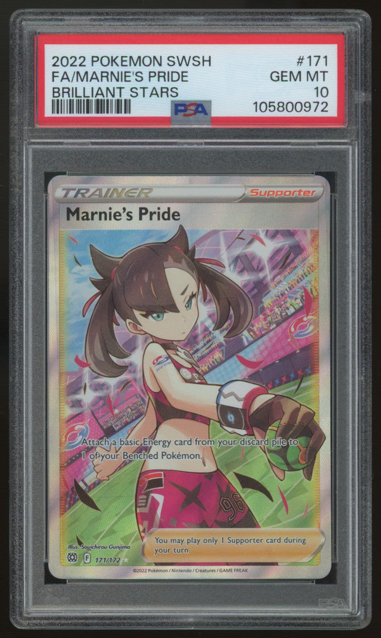 2022 Pokemon Marnie's Pride Brilliant Stars Full Art #171 PSA 10