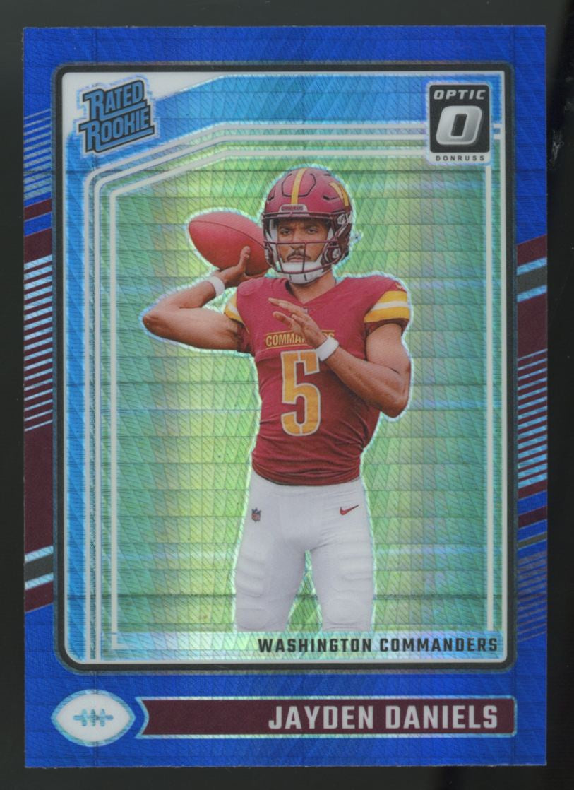 2024 Donruss Optic Jayden Daniels RC Rated Rookie Blue Hyper #248