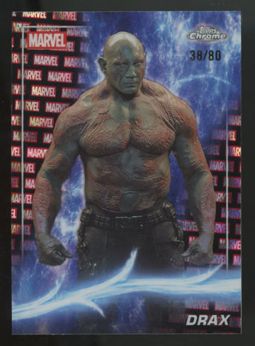 2025 Topps Chrome Marvel Drax Marvel Red & Black Lava Refractor /80 #44