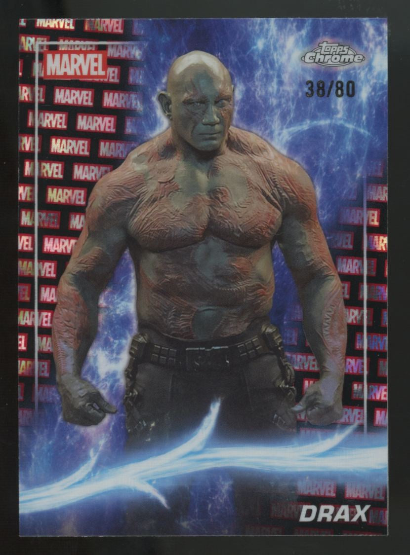 2025 Topps Chrome Marvel Drax Marvel Red & Black Lava Refractor /80 #44