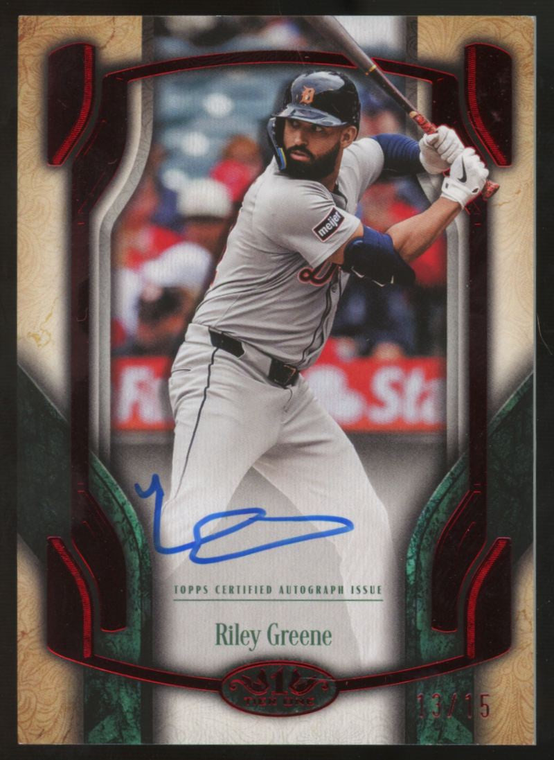 2026 Topps Tier One Riley Greene Break Out Red Foil Auto /15 #BOA-RG