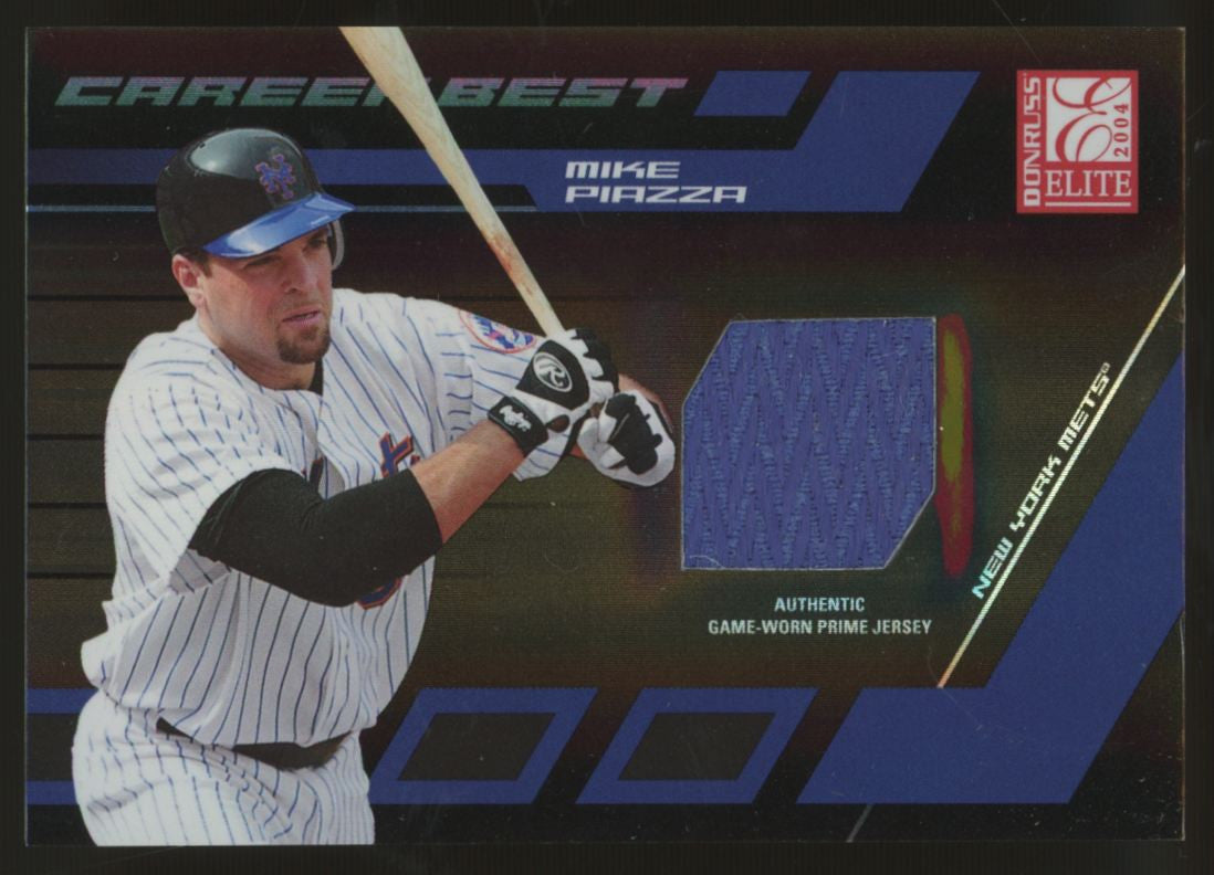 2004 Donruss Elite Mike Piazza Career Best Patch Black /50 #CB-28