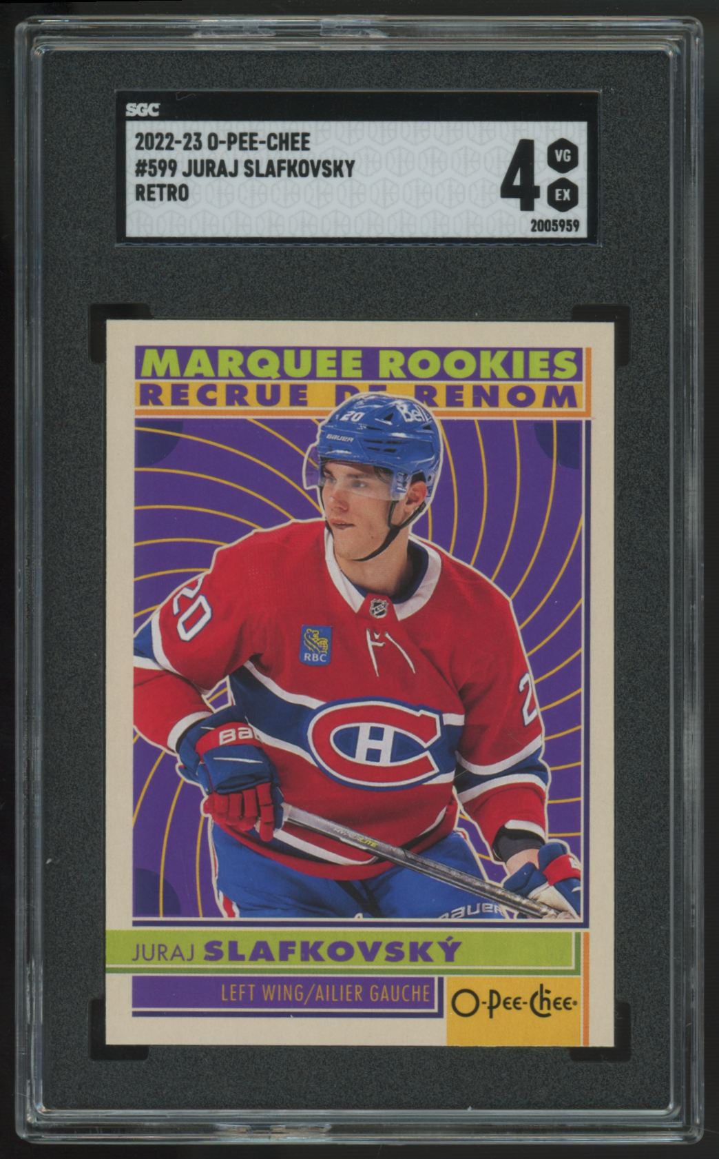 2022-23 O-Pee-Chee Juraj Slafkovsky RC Retro #599 SGC 4