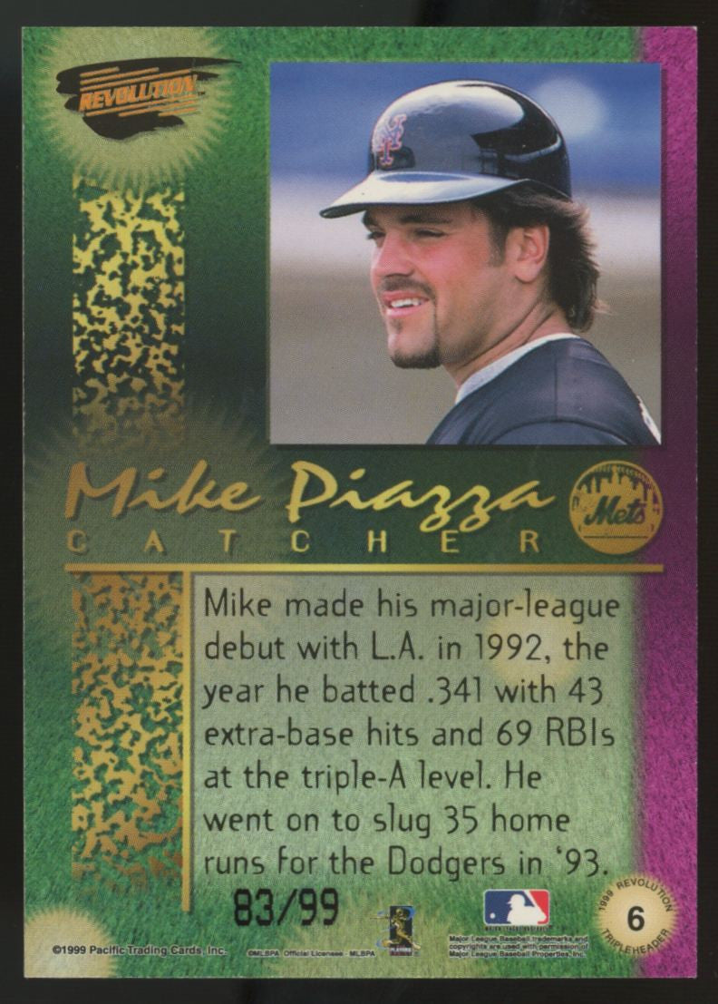 1999 Pacific Revolution Mike Piazza Tripleheader /99 #6