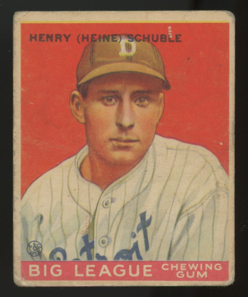 1933 Goudey Henry "Heinie" Schuble #4 Poor (MK)