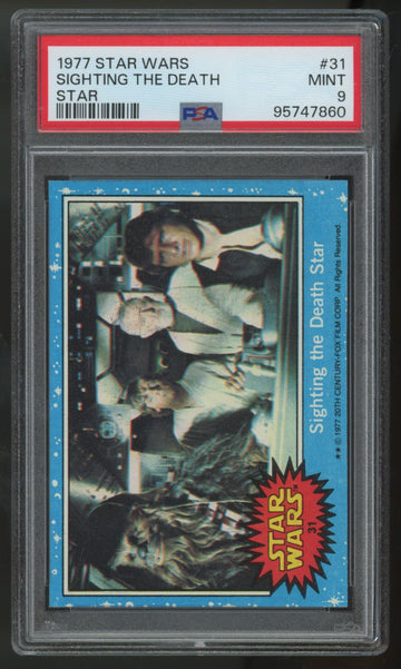 1977 Topps Star Wars Series 1 Sighting The Death Star #31 PSA 9