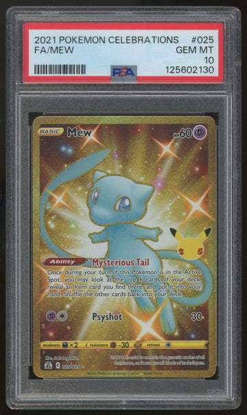 2021 Pokemon Mew Celebrations Full Art #025 PSA 10