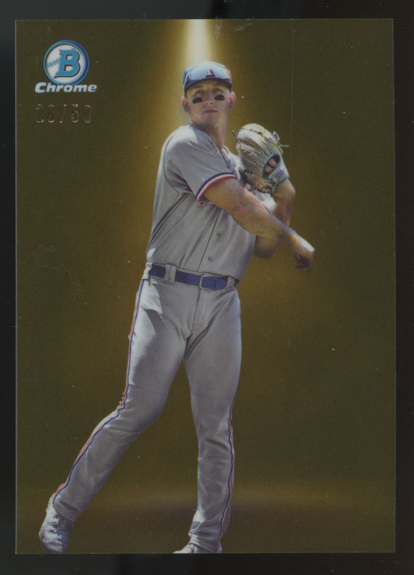2024 Bowman Chrome Wyatt Langford Spotlights Gold Refractor /50 #BS-9