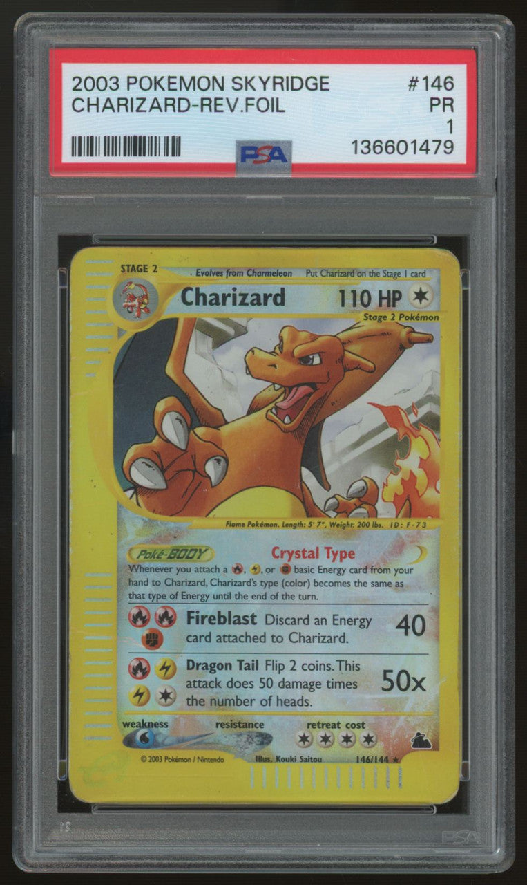 2003 Pokemon Charizard Skyridge Reverse Holo #146 PSA 1