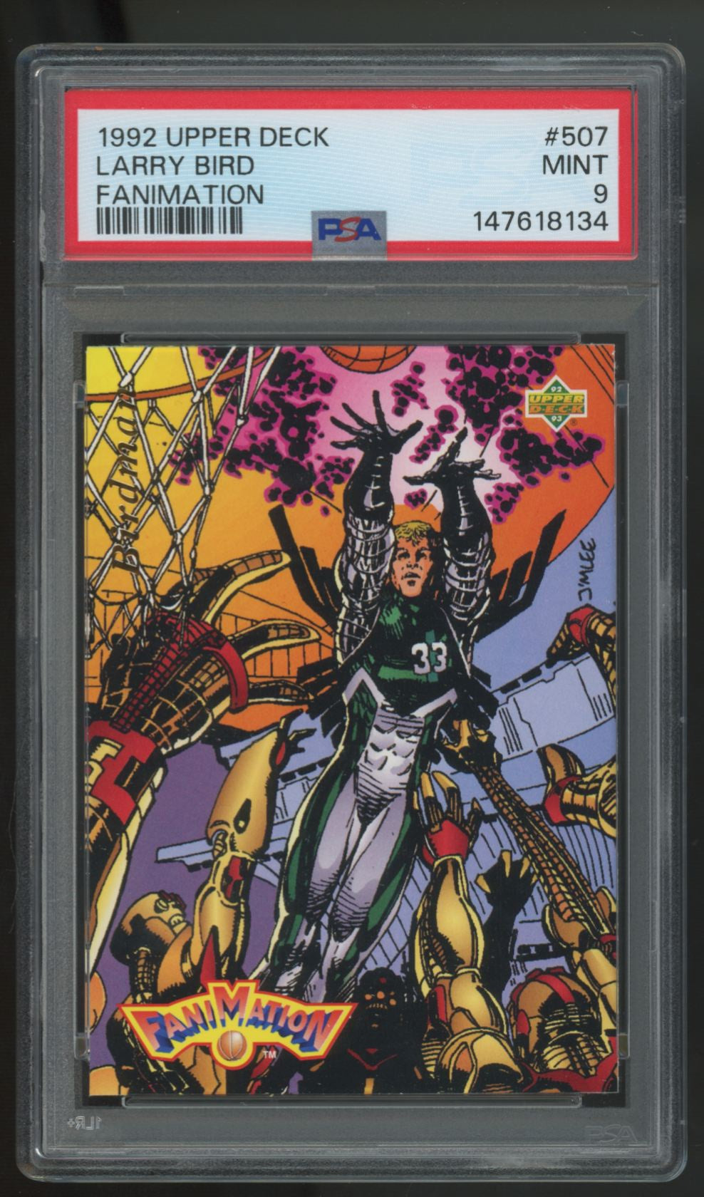 1992-93 Upper Deck Larry Bird Fanimation #507 PSA 9
