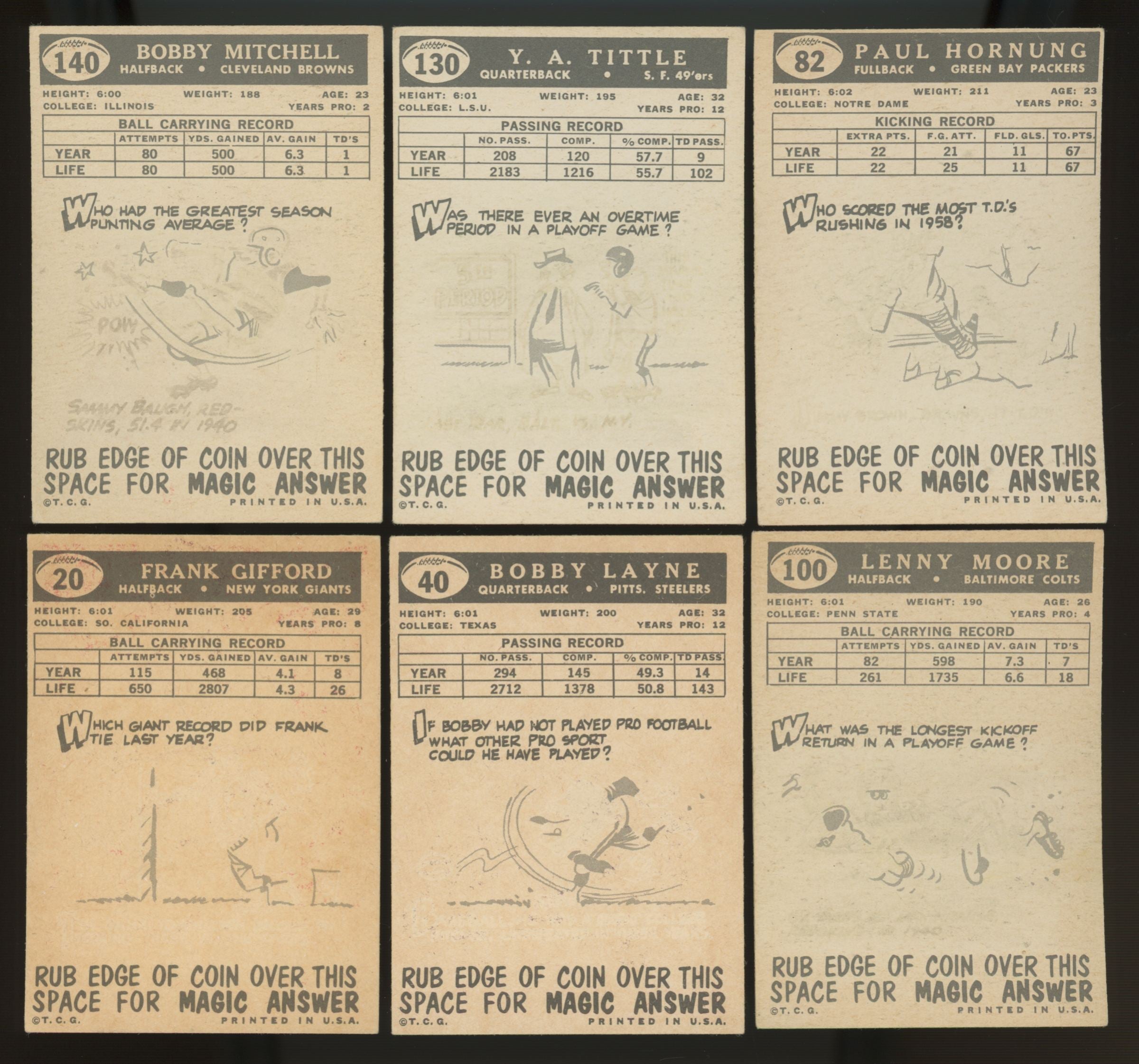 1959 Topps Football Complete Set (176) VG-EX