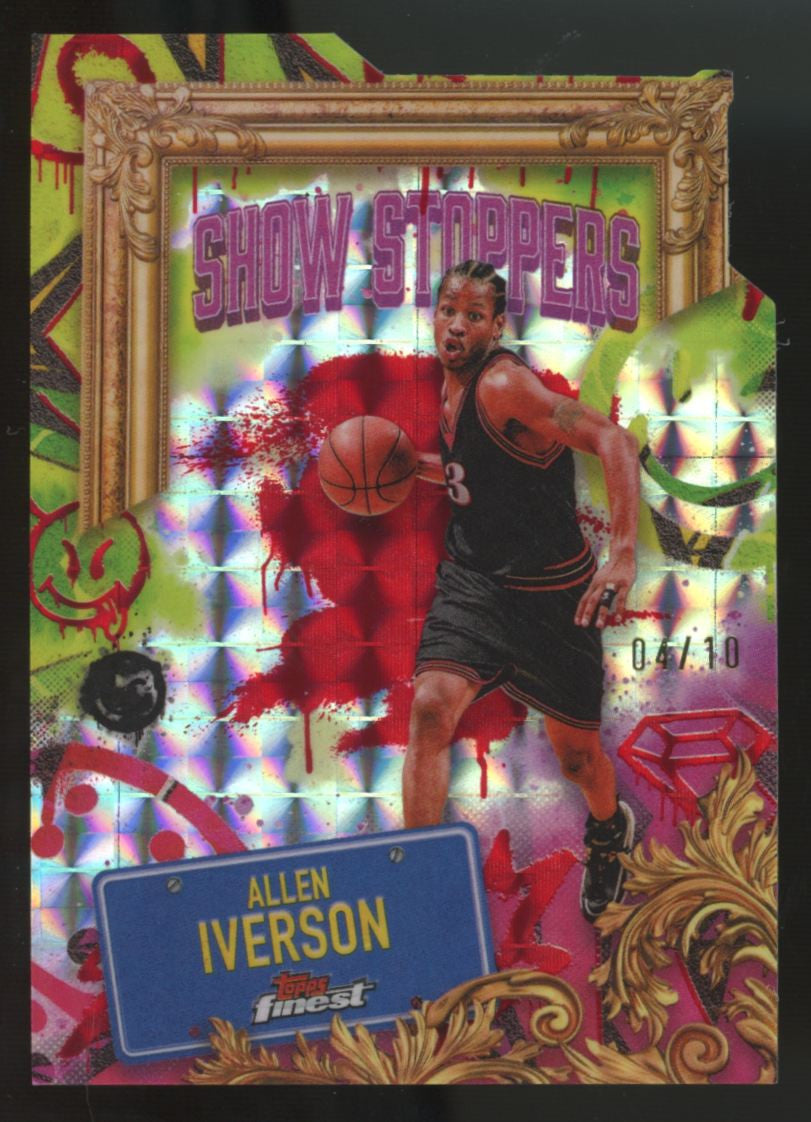 2024-25 Topps Finest Allen Iverson Show Stoppers Red Geometric Die Cut /10 #S-19