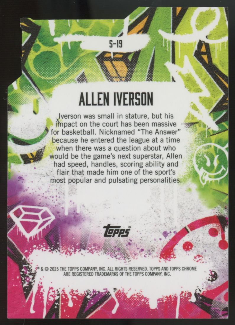 2024-25 Topps Finest Allen Iverson Show Stoppers Red Geometric Die Cut /10 #S-19