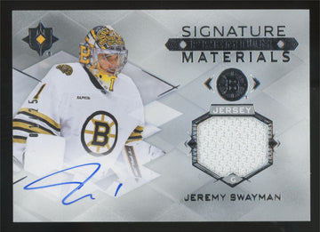 2023-24 Upper Deck Ultimate Jeremy Swayman Premium Patch Auto #UMS-JS