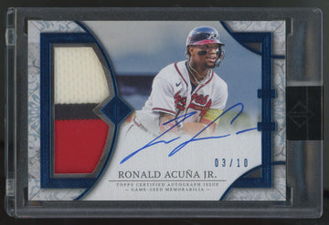 2024 Topps Transcendent Ronald Acuna Jr. Blue Patch Auto /10 #TCPA-RA3