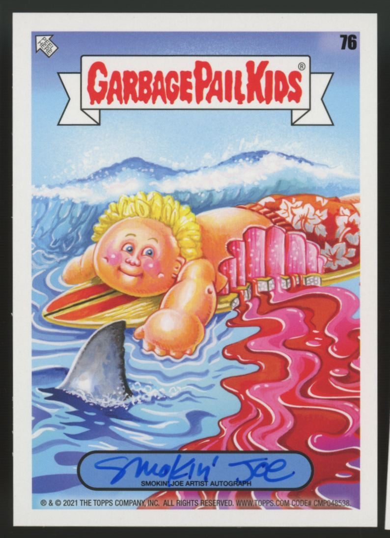 2021 Garbage Pail Kids Go On Vacation Smokin' Joe Artist Auto /75 #76